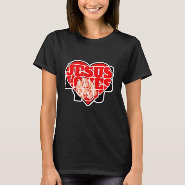 Jesus älskar dig - Inspirerande kristen tro T Shirt (Framsida)