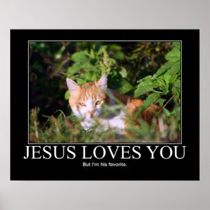 Jesus älskar dig katten poster