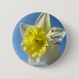 JESUS ÄLSKAR DIG! Knapp Vår Narcisser Blommor