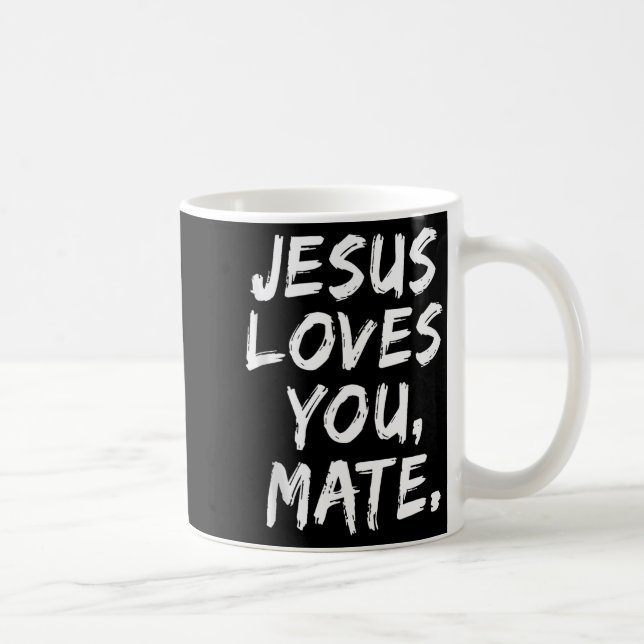 Jesus älskar dig kompis kristen troende tro gud  kaffemugg (Höger)