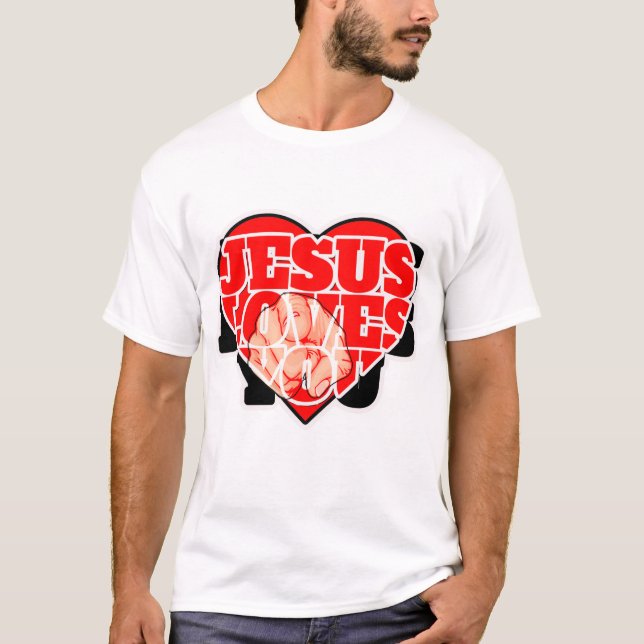 Jesus älskar dig kristen | Inspirerande tro T Shirt (Framsida)