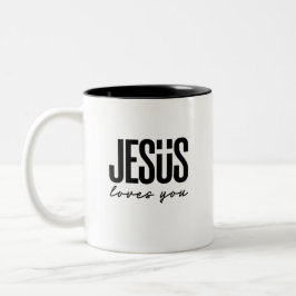 JESUS ÄLSKAR DIG | KRISTEN Två-Tonad MUGG