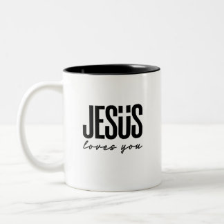 JESUS ÄLSKAR DIG | KRISTEN Två-Tonad MUGG