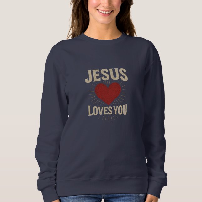 JESUS Älskar Dig - Kristet T Shirt (Framsida)