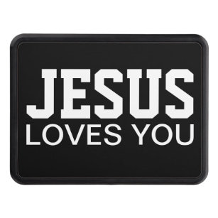 Jesus älskar dig Motivational typografi Dragkroksskydd