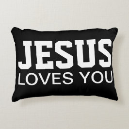 Jesus älskar dig motiverande typografi prydnadskudde