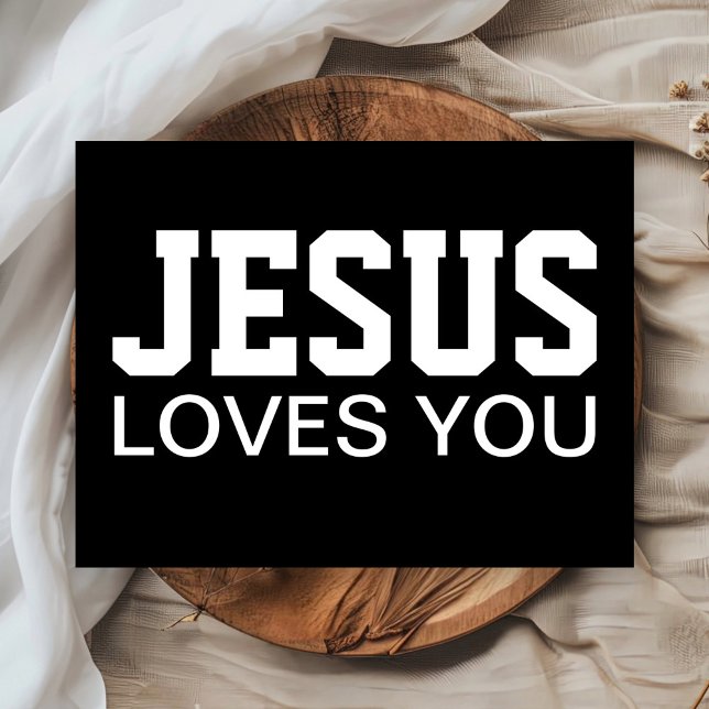 Jesus älskar dig motiverande typografi vykort (Skapare uppladdad)