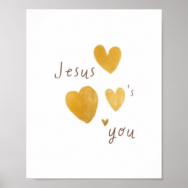 Jesus älskar dig. Posterutskrifter digital modern Poster (Framsidan)