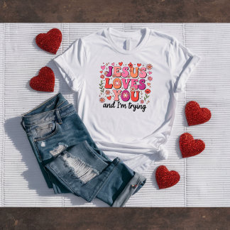 Jesus älskar dig Rolig kristen t-shirt