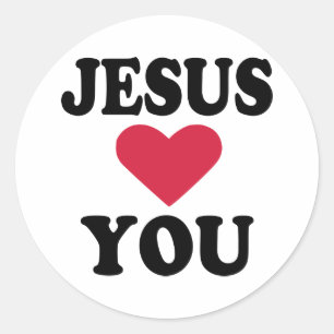 Jesus älskar dig runt klistermärke