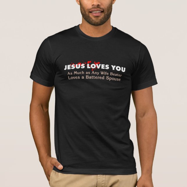 Jesus älskar dig som är denna mycket t-shirt (Framsida)