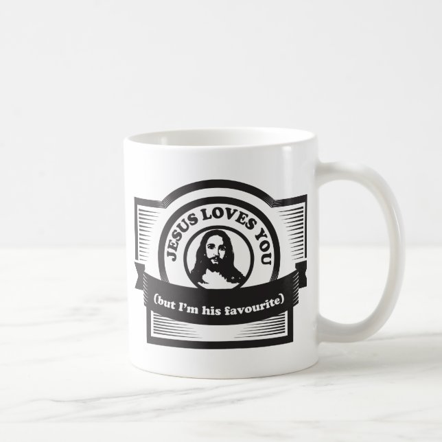 Jesus älskar dig som är rolig kaffemugg (Höger)