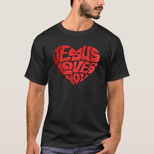 Jesus älskar dig t shirt (Framsida)