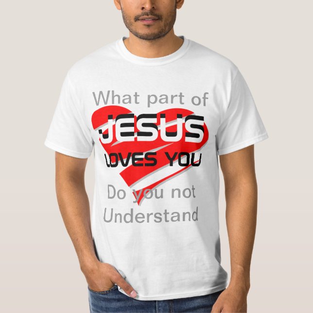 JESUS ÄLSKAR DIG T-SKJORTAN TEE SHIRT (Framsida)