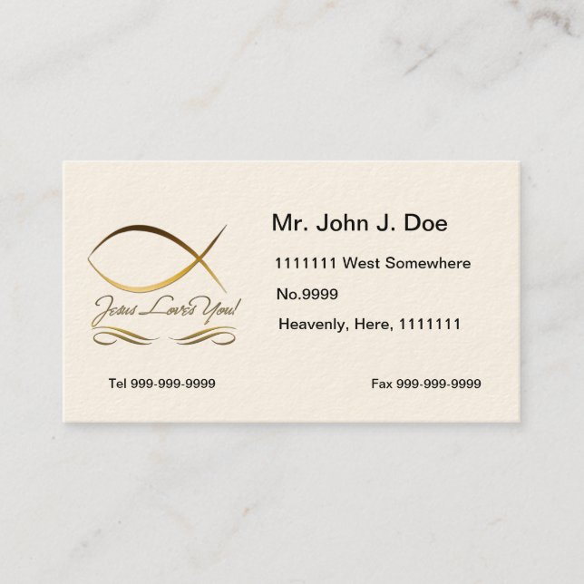 Jesus älskar dig visitkort (Framsida)