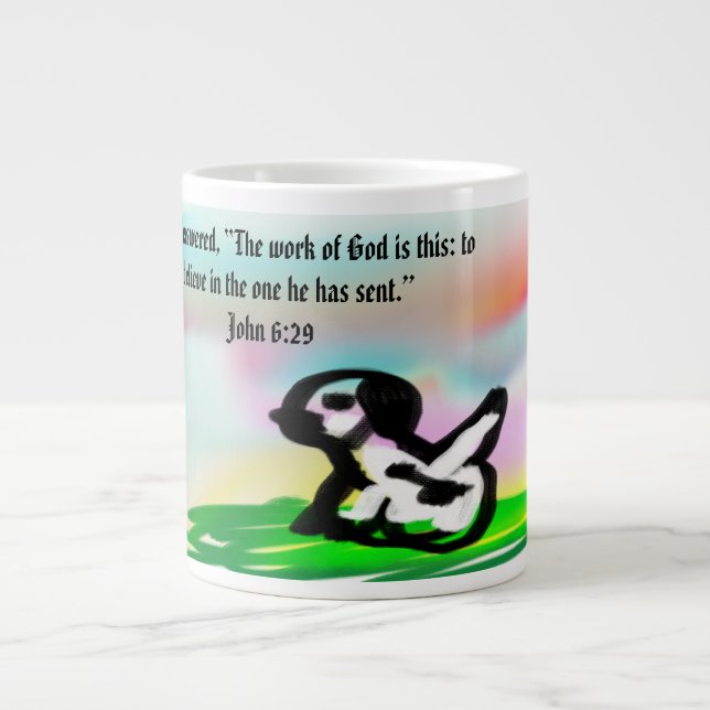 Jesus älskar för evigt  jumbo mugg (Framsidan)
