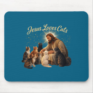 Jesus älskar katter kristen kattälskare Jesus kram Musmatta