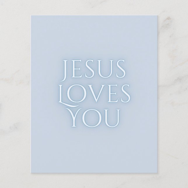 Jesus älskar kristen typografisk design  flygblad (Framsidan)