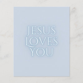 Jesus älskar kristen typografisk design  flygblad