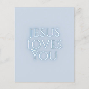 Jesus älskar kristen typografisk design flygblad