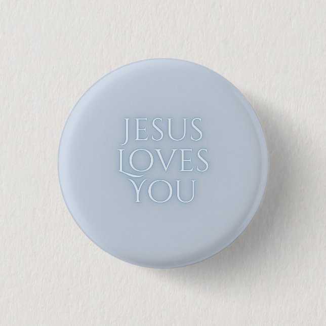 Jesus älskar kristen typografisk design  knapp (Framsida)