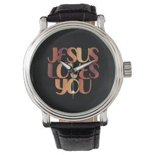 Jesus älskar kristen typsnittsdesign  armbandsur