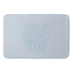 Jesus älskar kristen typsnittsdesign badrumsmatta