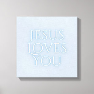 Jesus älskar kristen typsnittsdesign canvastryck