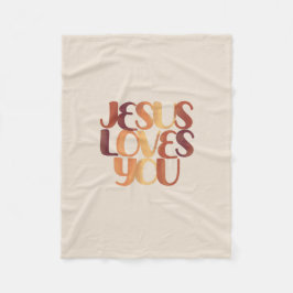 Jesus älskar kristen typsnittsdesign fleecefilt