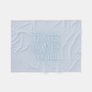 Jesus älskar kristen typsnittsdesign fleecefilt