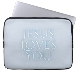 Jesus älskar kristen typsnittsdesign laptop fodral