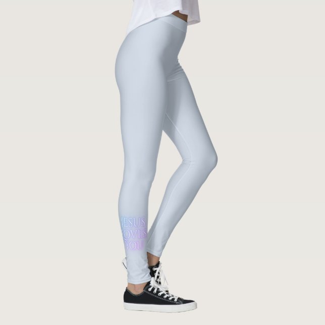 Jesus älskar kristen typsnittsdesign leggings (Höger)