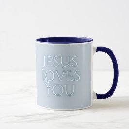Jesus älskar kristen typsnittsdesign mugg