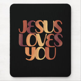 Jesus älskar kristen typsnittsdesign musmatta