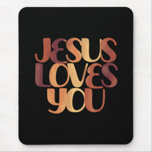 Jesus älskar kristen typsnittsdesign musmatta