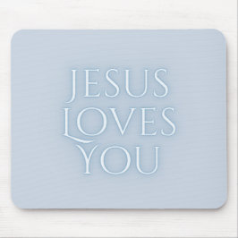 Jesus älskar kristen typsnittsdesign musmatta