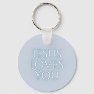 Jesus älskar kristen typsnittsdesign nyckelring
