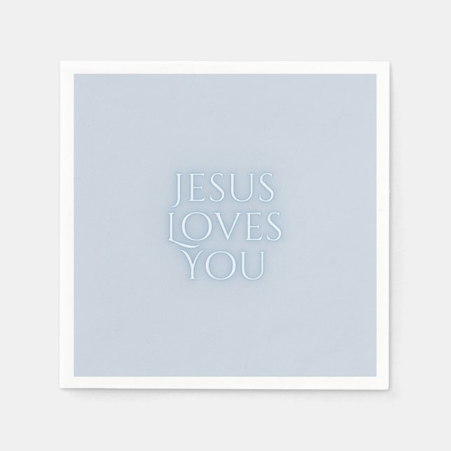 Jesus älskar kristen typsnittsdesign pappersservett (Framsidan)