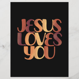 Jesus älskar kristen typsnittsdesign reklamblad