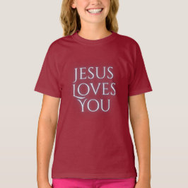 Jesus älskar kristen typsnittsdesign t shirt