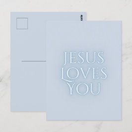 Jesus älskar kristen typsnittsdesign vykort