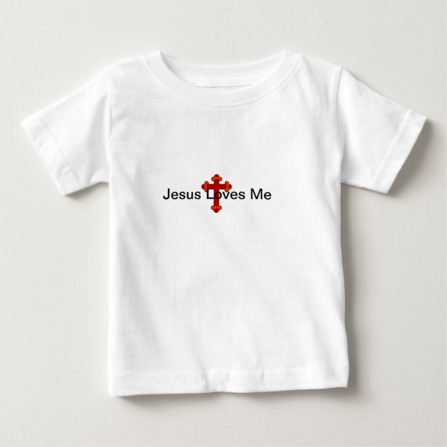 Jesus älskar mig den begynna T-skjortan Tee Shirt (Framsida)