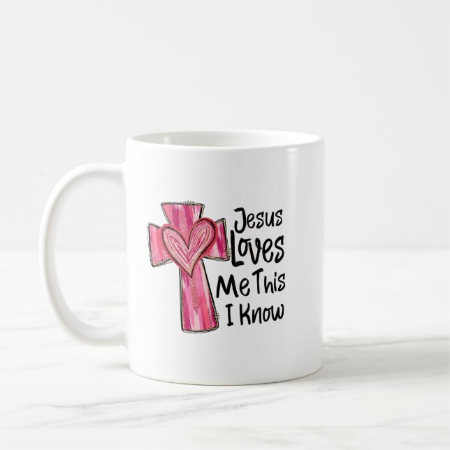Jesus älskar mig det vet du kaffemugg (Vänster)