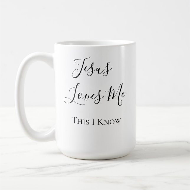 Jesus älskar mig, det vet jag kaffemugg (Vänster)