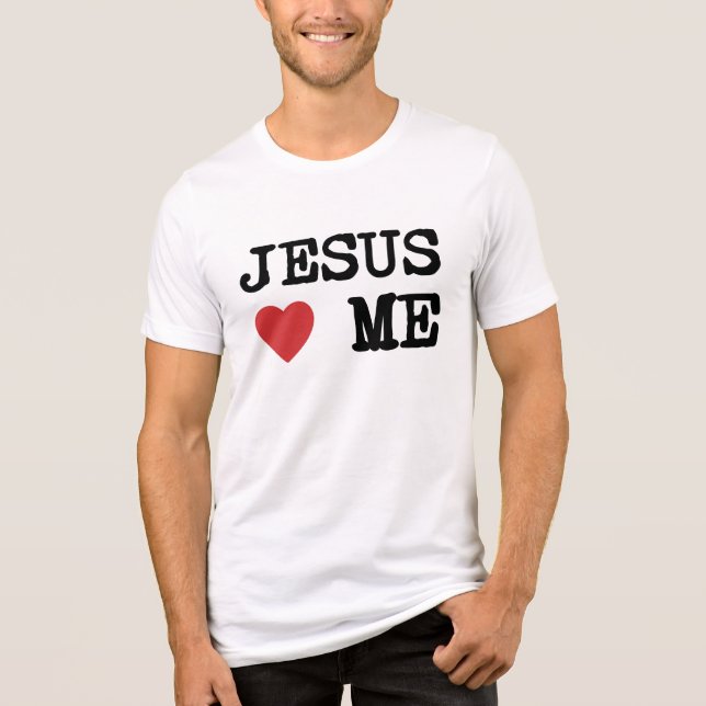 Jesus älskar mig kristen t-shirt (Framsida)