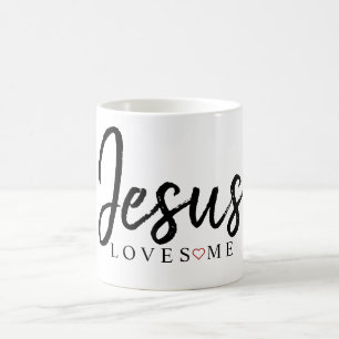 Jesus älskar mig med röd hjärta kaffemugg
