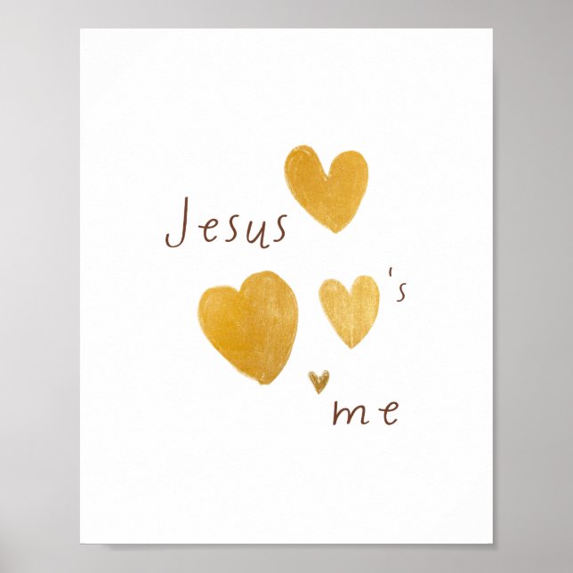 Jesus älskar mig Tryck Posters digitala hjärtan (Framsidan)
