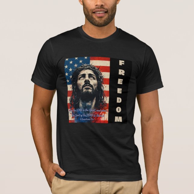 Jesus American Flagga T-Shirt | 2 Corinthians 13:7 (Framsida)