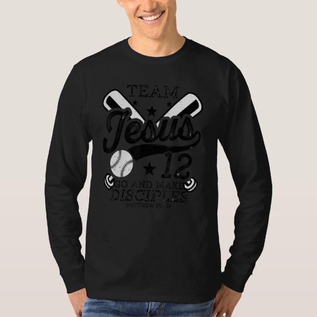 Jesus and Baseball Team Jesus Christian Matthew 28 T Shirt (Framsida)