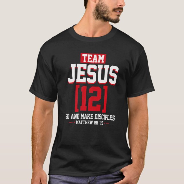 Jesus and Baseball Team Jesus Christian Matthew 28 T Shirt (Framsida)